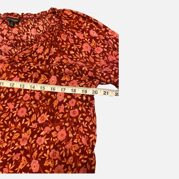 Lucky Red Pink Floral Button Blouse - Picture 2 of 5